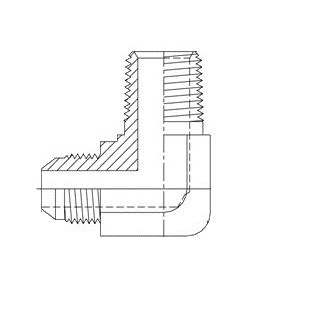 1/4" MALE JIC X 1/8" MALE PIPE 90° ELBOW