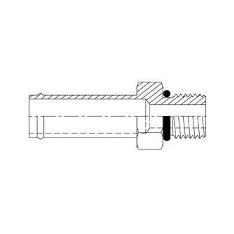 1 1/4" HOSE BARB X  3/4" MALE O-RING BOS