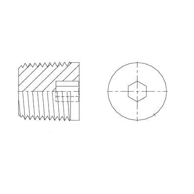 1/16" HOLLOW HEX PIPE PLUG, STEEL