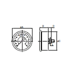 GAUGE,LIQUID,2-1/2,CBM,1/4