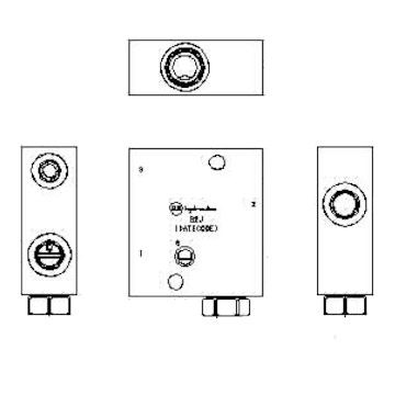 LINE MOUNT, 90 DEG WITH REVERSE FLOW CHE