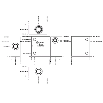 LINE MOUNT, 90 DEGREE, DUCTILE IRON BODY