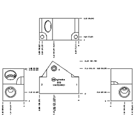 LINE MOUNT, INLINE, ALUMINUM BODY, 3/4" 