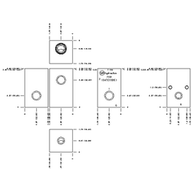 LINE MOUNT, THROUGH PORT WITH GAUGE PORT