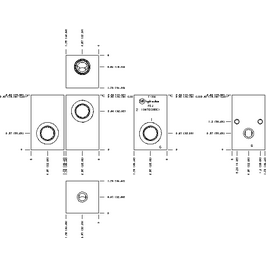 LINE MOUNT, THROUGH PORT WITH GAUGE PORT