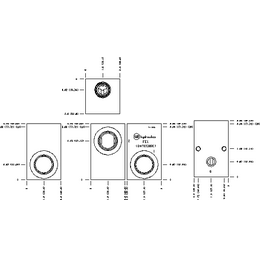 LINE MOUNT, THROUGH PORT WITH GAUGE PORT