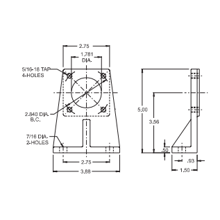 USA F17  4-BOLT FOOT BRACKET