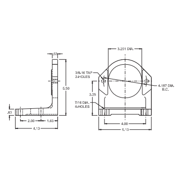 SAE A 2-BOLT FOOT BRACKET