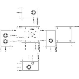 SUBPLATE, P TO T SIDE PORTS, ALUMINUM BO