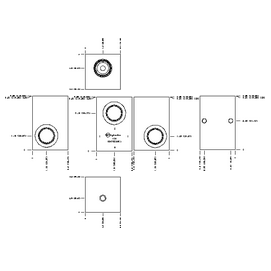 LINE MOUNT, THROUGH PORT WITH GAUGE PORT