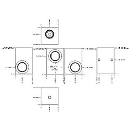 LINE MOUNT, THROUGH PORT WITH GAUGE PORT