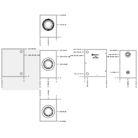 Line mount - Ninety degree with gauge po