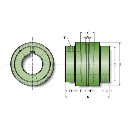 100 HUB 3/8X3/32