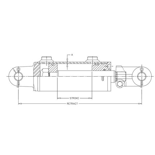 HYD CYL, 2" B x 16" S x 1 1/8" ROD, 3000