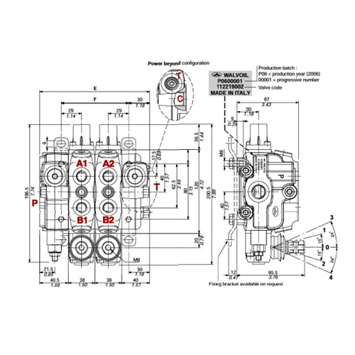 WALVOIL, SECTION SD6/P-18L/SAE, 4 WAY 3 