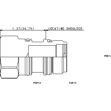 CAVITY PLUG, PORT 1 TO 2 OPEN, PORT 3 BL