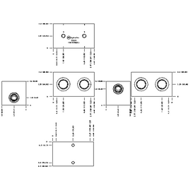 LINE MOUNT, CROSS PORT WITH GAUGE PORTS,