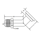 3/4" MALE JIC X 1 1/4" 45° ELBOW CODE 61