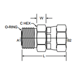 1/2" MALE FACE SEAL X 1/2" FEMALE JIC SW