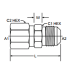 1/2" FEMALE FACE SEAL SWIVEL X 1/2" MALE